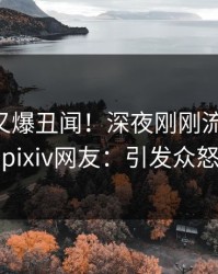 当事人又爆丑闻！深夜刚刚流出八卦，pixiv网友：引发众怒