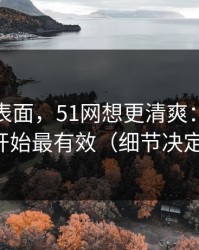 别只看表面，51网想更清爽：从效率提升开始最有效（细节决定一切）