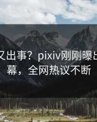 神秘人又出事？pixiv刚刚曝出秘闻内幕，全网热议不断