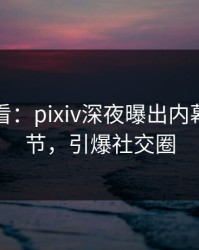 限时查看：pixiv深夜曝出内幕震撼细节，引爆社交圈