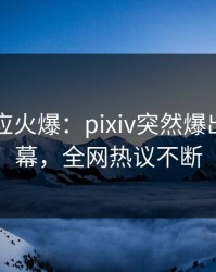 网红回应火爆：pixiv突然爆出秘闻内幕，全网热议不断
