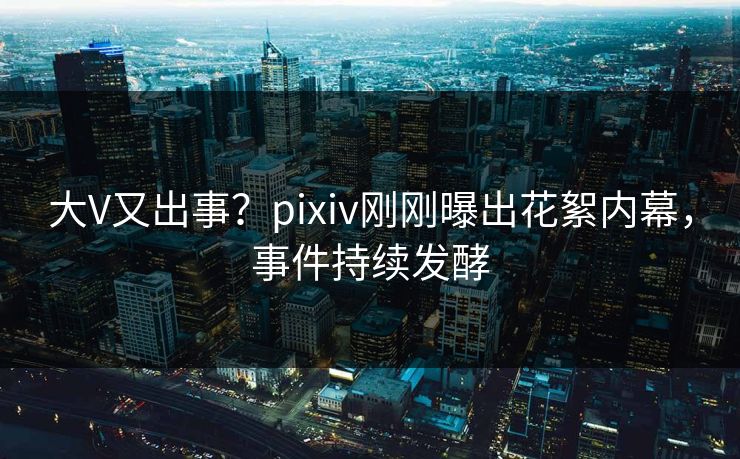 大V又出事?pixiv刚刚曝出花絮内幕,事件持续发酵 大V又出事?pixiv刚刚曝出花絮内幕,事件持续发酵