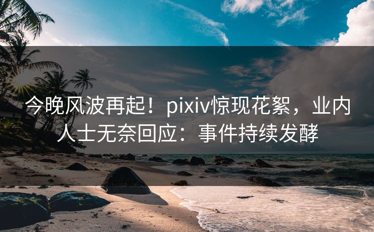 今晚风波再起！pixiv惊现花絮，业内人士无奈回应：事件持续发酵