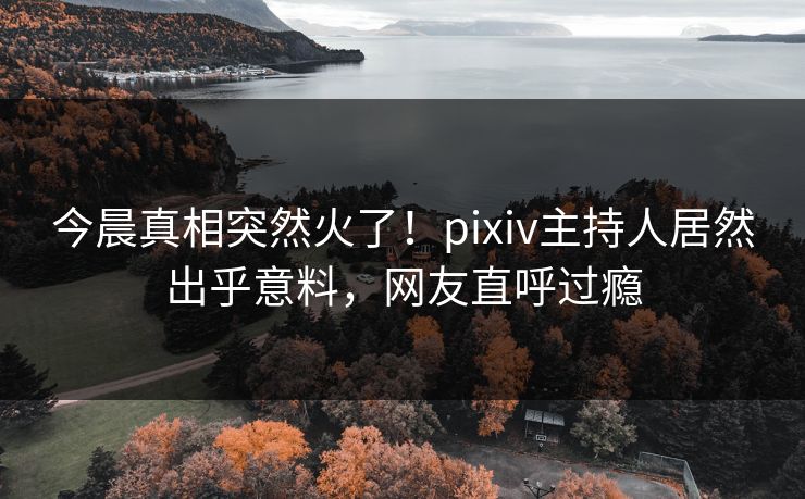 今晨真相突然火了！pixiv主持人居然出乎意料，网友直呼过瘾