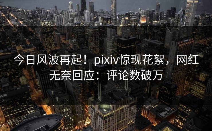 今日风波再起！pixiv惊现花絮，网红无奈回应：评论数破万