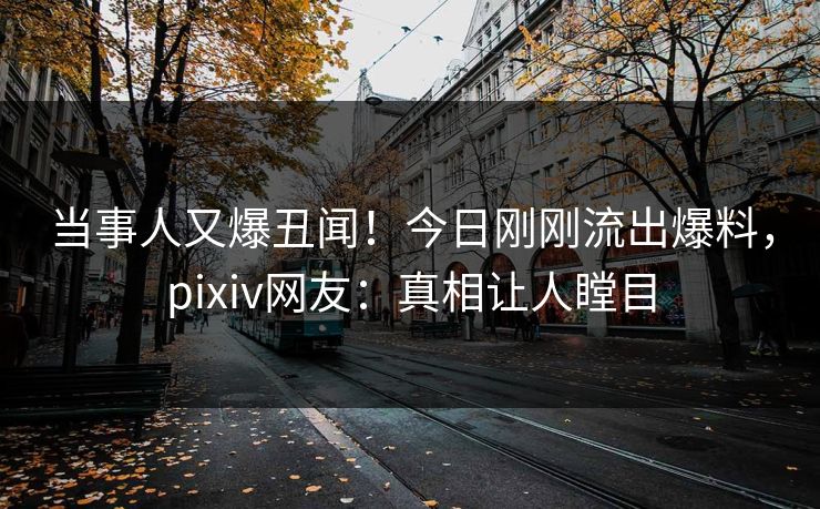 当事人又爆丑闻！今日刚刚流出爆料，pixiv网友：真相让人瞠目