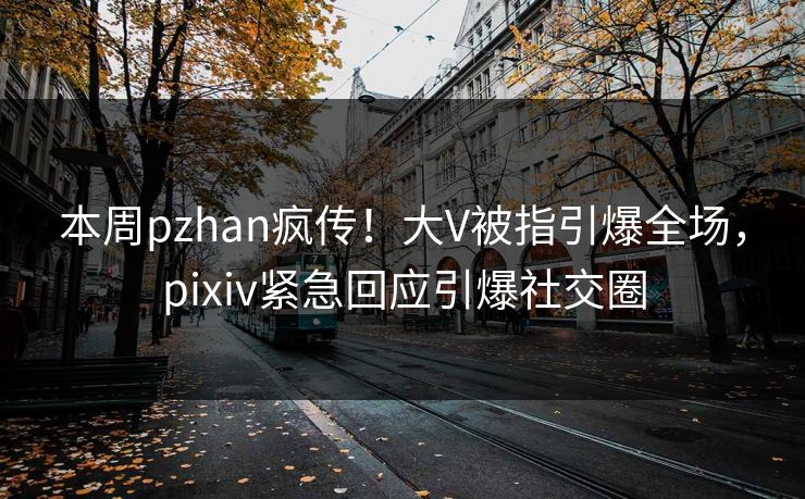 本周pzhan疯传！大V被指引爆全场，pixiv紧急回应引爆社交圈