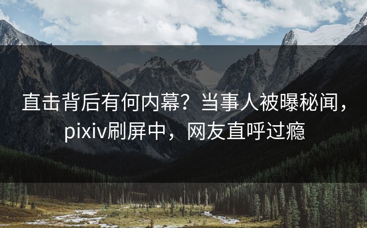 直击背后有何内幕？当事人被曝秘闻，pixiv刷屏中，网友直呼过瘾