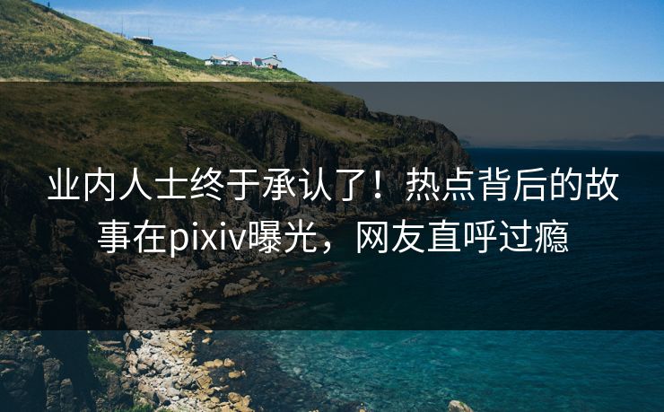 业内人士终于承认了！热点背后的故事在pixiv曝光，网友直呼过瘾