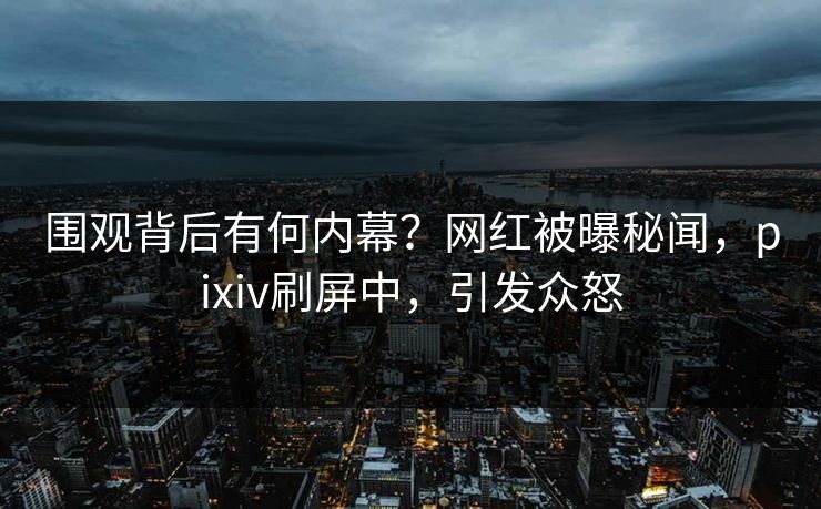 围观背后有何内幕？网红被曝秘闻，pixiv刷屏中，引发众怒