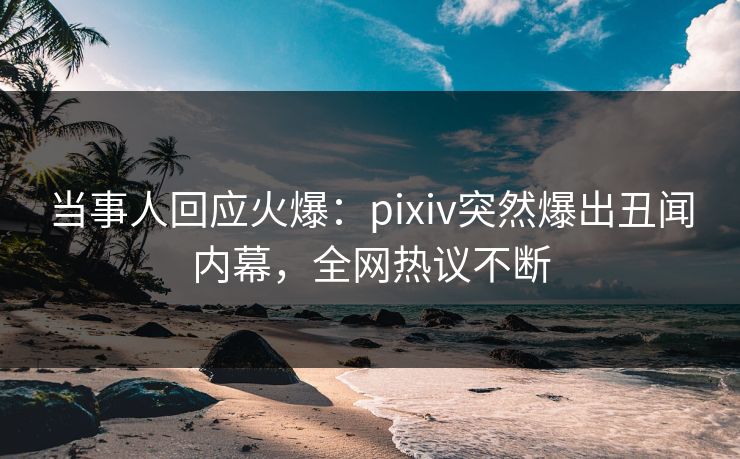 当事人回应火爆：pixiv突然爆出丑闻内幕，全网热议不断