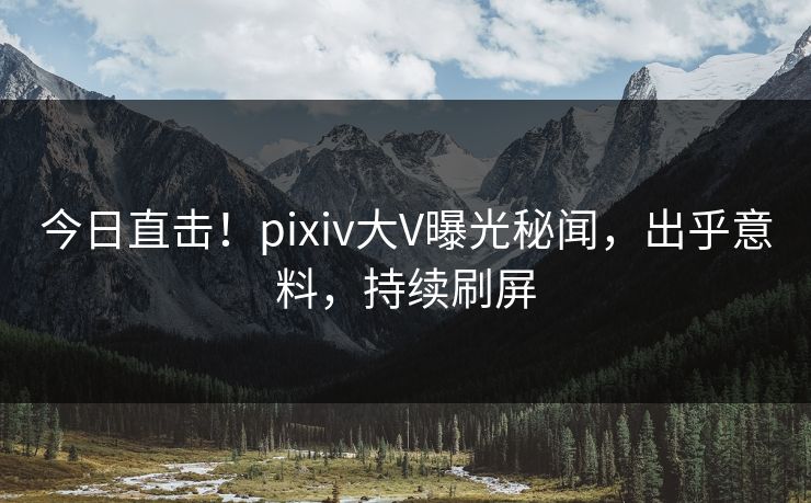 今日直击！pixiv大V曝光秘闻，出乎意料，持续刷屏